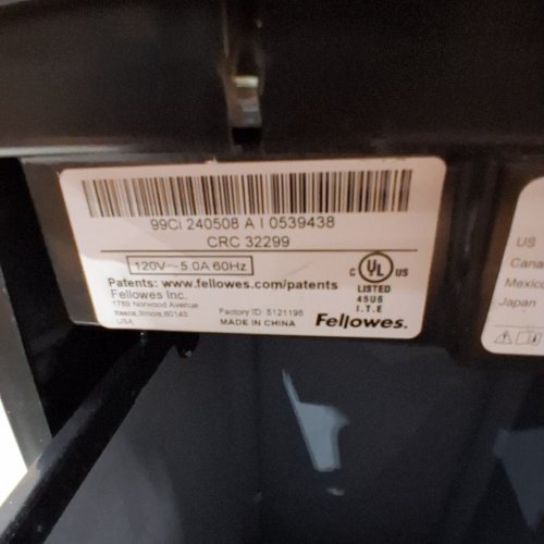 FELLOWS POWERSHRED99CI CROSS CUT PAPER SHRED WITH SILENT SHREDDING TECHNOLOGY - 9 GAL - BLACK/SILVER - (MODEL:3229902) image 7