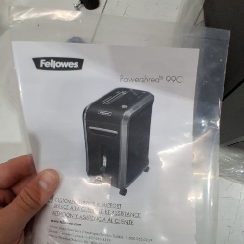 FELLOWS POWERSHRED99CI CROSS CUT PAPER SHRED WITH SILENT SHREDDING TECHNOLOGY - 9 GAL - BLACK/SILVER - (MODEL:3229902) image 8