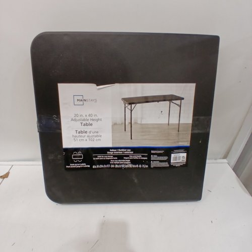 MAINSTAYS 40" PLASTIC ADJUSTABLE HEIGHT FOLD-IN-HALF FOLDING TABLE (40" X 20") - BLACK image 5