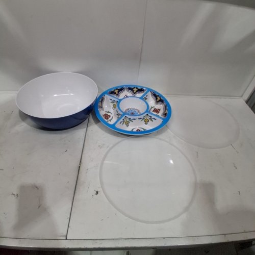 4PC PANDEX MELAMINE SERVING SET, BLUE PATTERN (MODEL:1901790) image 2