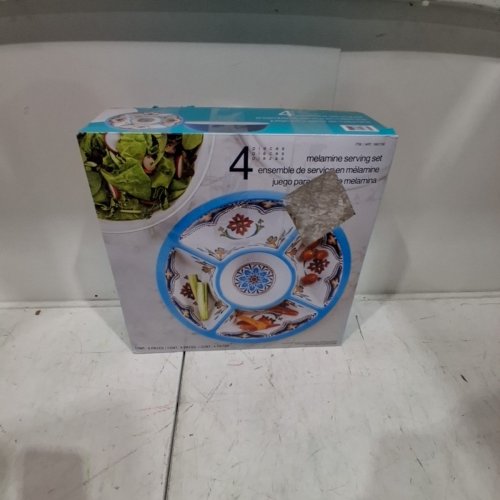 4PC PANDEX MELAMINE SERVING SET, BLUE PATTERN (MODEL:1901790) image 3
