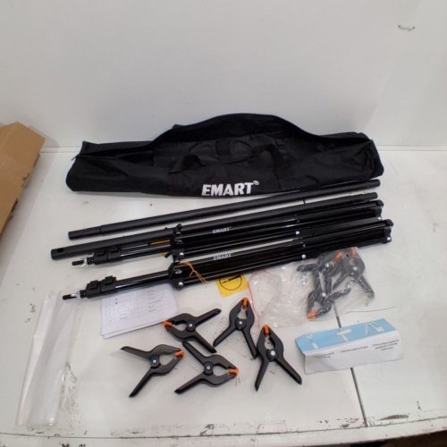 EMART STUDIO ADJUSTABLE PHOTO BACKDROP STAND KIT - 7FT X 10FT - BLACK (MODEL: EM-BS2030) image 2