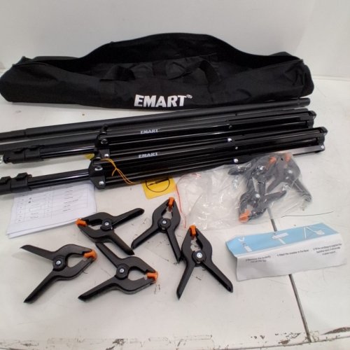 EMART STUDIO ADJUSTABLE PHOTO BACKDROP STAND KIT - 7FT X 10FT - BLACK (MODEL: EM-BS2030) image 3