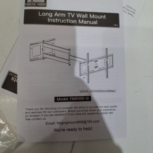 FORGING MOUNT LONG ARM TV WALL MOUNT - 42" - 90" - BLACK (MODEL: FM9388-B) image 2