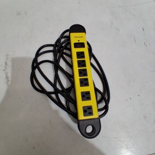 DEWENWILS METAL POWER STRIP, 6-OUTLET HEAVY DUTY SURGE PROTECTOR WITH 6FT POWER CORD - 6 FT - YELLOW / BLACK - (MODEL:HMPS01A) image 3