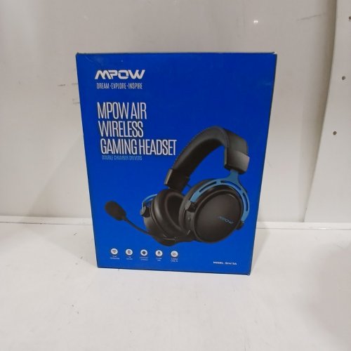 MPOW AIR WIRELESS GAMING HEADSET WITH NOISE CANCELLING MIC - 17HR PLAYTIME - BLACK/BLUE (MODEL: BH415A) image 3
