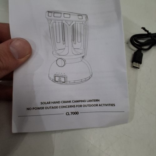 MESQOOL SOLAR HAND CRANK CAMPING LANTERN - ADJUSTABLE BRIGHTNESS, 6000MAH, PHONE CHARGER - DARK GREEN (MODEL: CL7000) image 3
