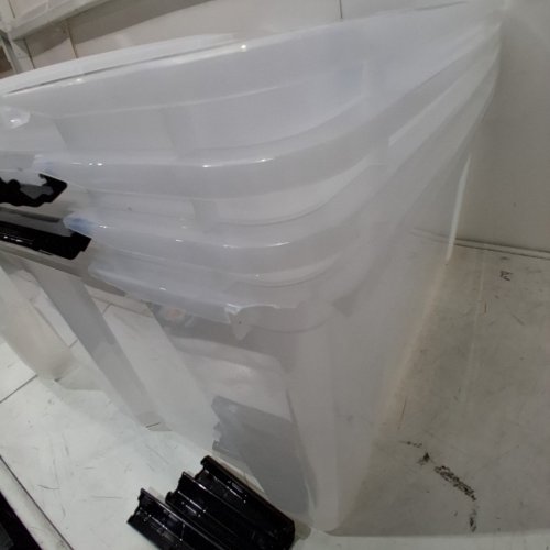 4PK IRIS STACK & PULL MULTI-PURPOSE STORAGE BINS/BOX - 72QT/EACH - CLEAR (MODEL: TB-62) image 3