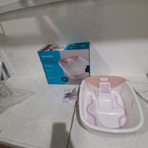 HOMEDICS BUBBLE BLISS DELUXE FOOTBATH WITH 3 MASSAGE ATTACHEMENTS, HEAT MAINTENANCE AND SPLASH GUARD - PINK AND WHITE (MODEL: FB-52JA) image 4
