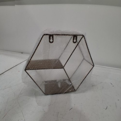 GEOMETRIC IRON WALL STORAGE RACK - 9.8"X5.7" - BRONZE image 3