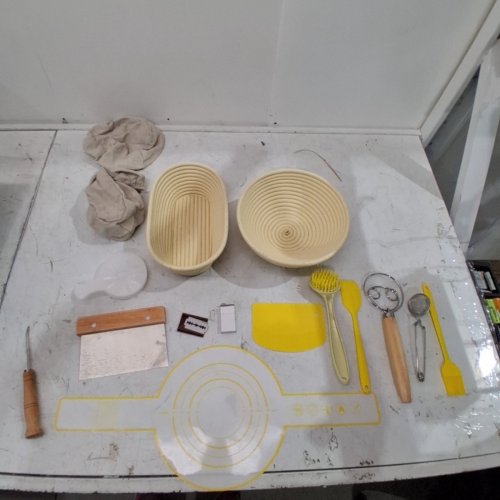 15PC BANNETON SOURDOUGH SCORRING KIT WITH 2 BREAD BOWLS AND STENCILS - BEIGE image 3