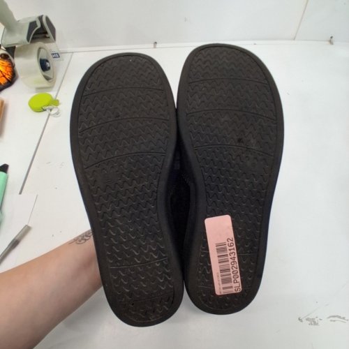 MENS GEORGE PLAID SLIPPERS - SIZE 9- NAVY PLAID/BLACK image 3