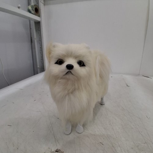 FAUX POMERANIAIN REALISTIC DOG MODEL - 10" - WHITE image 2