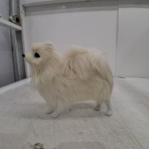 FAUX POMERANIAIN REALISTIC DOG MODEL - 10" - WHITE image 3