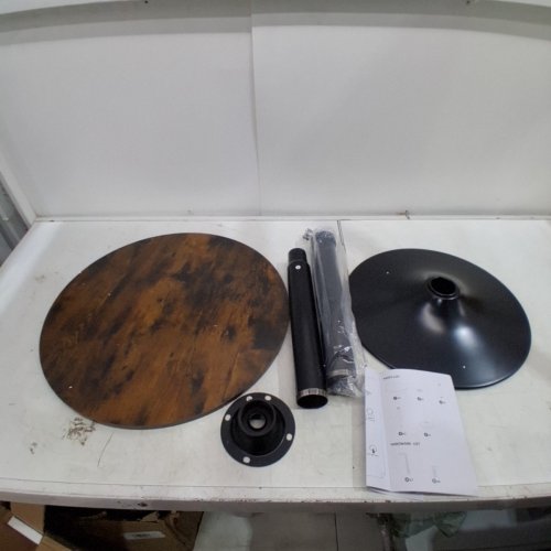 HOOBRO ROUND BAR TABLE - 35" - BROWN/BLACK (MODEL: BF57BT01) image 2