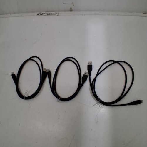 3PK FAST CHARGE BRAIDED USB-A TO LIGHTNING CHARGING CABLES - HIGH SPEED TRANSFER - 3FT - BLACK image 3