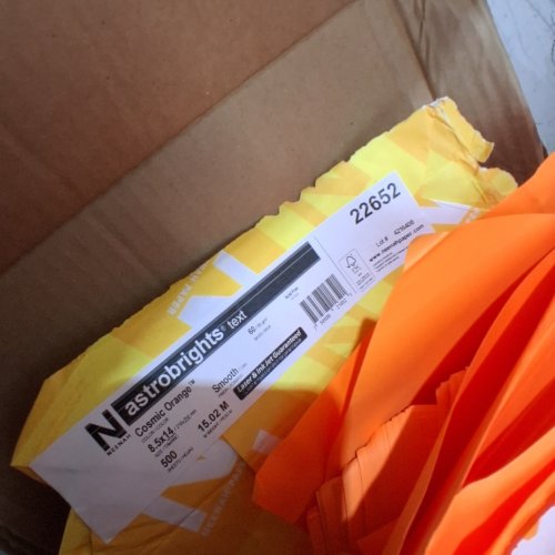 1500PK NEENAH ASTROBRIGHTS PREMIUM PAPER - 8.5" X 11.5" - COSMIC ORANGE ( MODEL: 22652) image 4