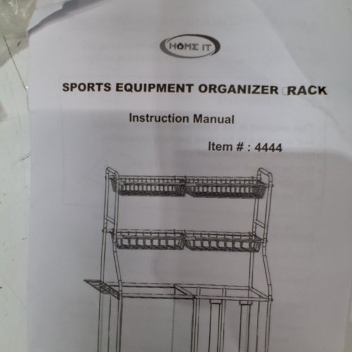 HOME IT SPORTS EQUIPMENT ORGANIZER RACK - 36" X 46" X 16.5" - BLACK (ITEM: 4444) image 2