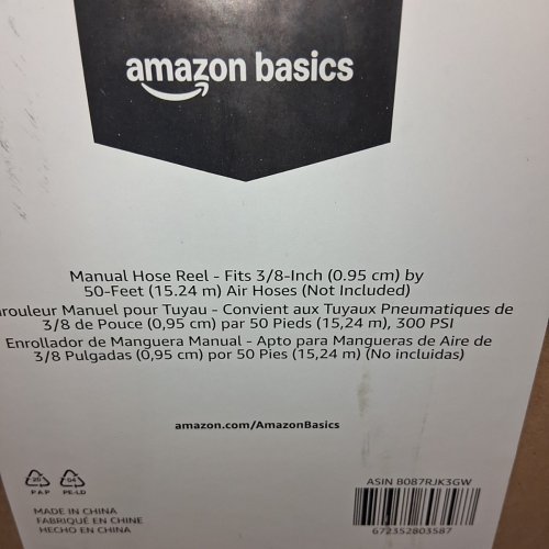 AMAZONBASICS MANUAL HOSE REEL - FITS 3/8" HOSE UP TO 50FT LONG - BLACK (MODEL: ‎H800079-WO) image 6