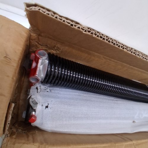 2PC GARAGE DOOR TORSION SPRINGS, ELECTROPHORESIS BLACK COATED FOR REPLACEMENT, PLUS NON-SLIP WINDING BARS, GLOVES AND MOUNTING WRENCH - 0.234" X 2" X 31" - BLACK (MODEL: 234-2-31) image 3