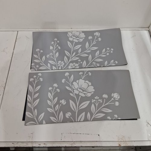 2PK FLORAL LANDURY DRY MATS -23" X 23"- GRAY AND WHITE image 3