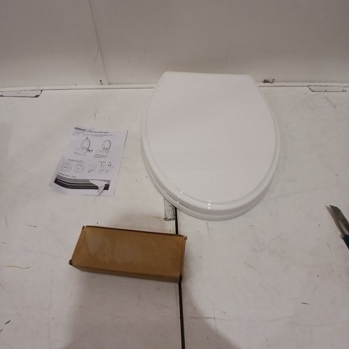 HIBBENT PREMIUM ONE CLICK RELEASE SLOW CLOSE ELONGATED TOILET SEAT WITH COVER - 18.5" - WHITE (MODEL: 1CLICK40V) image 2