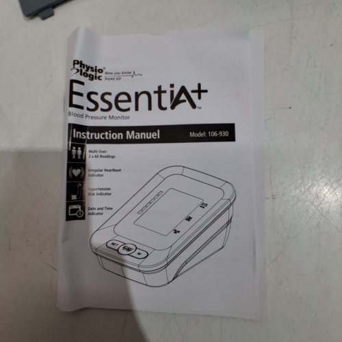 PHYSIO LOGIC ESSENTIA+ DIGITAL BLOOD PRESSURE MONITOR - WHITE/GREY (MODEL: REV8 0524) image 3