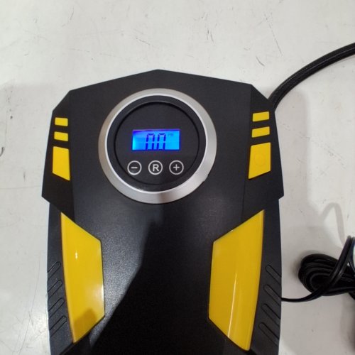 SLATIOM RECHARGABLE CORDLESS PORTABLE DIGITAL AIR COMPRESSOR - 12V 100W 150PSI - BLACK/YELLOW (MODEL: YD-787) image 2