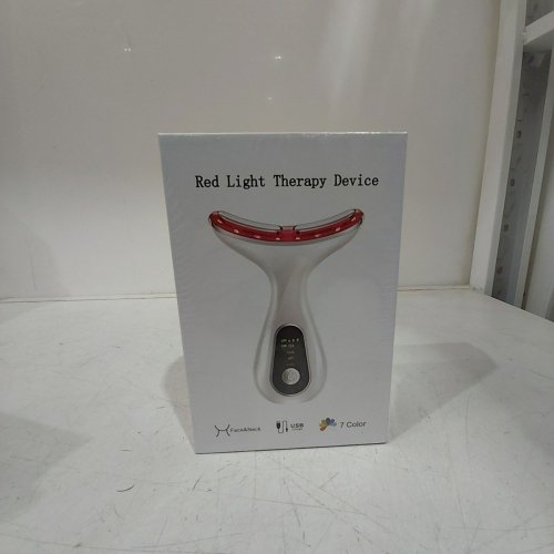 FACIAL AND NECK RED LIGHT THERAPY DEVICE - WHITE / RED image 2