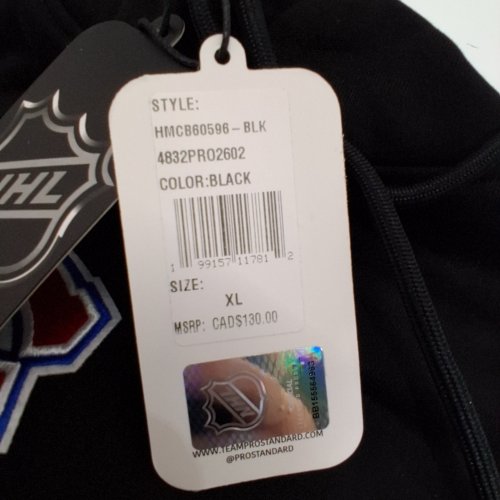 MEN'S PRO STANDARD MONTREAL CANADIENS HOODIE - EXTRA LARGE - BLACK (STYLE: HMCB60596-BLK) image 3