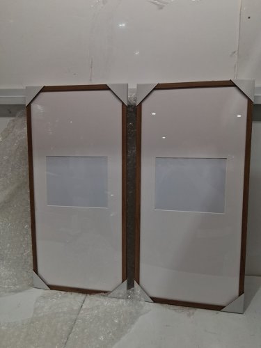 2PK KATE AND LAUREL GALLERY RECTANGULAR PANEL PICTURE FRAME - 14" X 30" - MATTED TO 8" X 10" - BROWN (MODEL: 230123) image 3