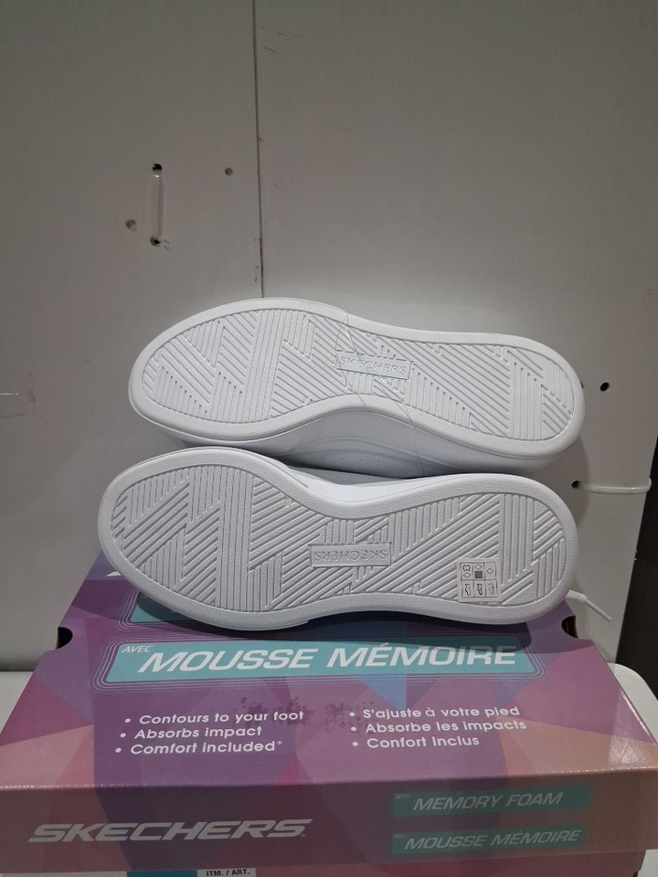 WOMEN'S SKECHERS CORDOVA MEMORY FOAM COMFORT SHOES - SIZE 10 - WHITE/BLACK - (STYLE: 9886010) image 3