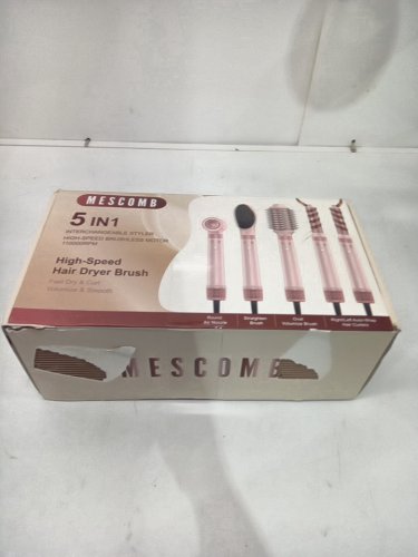 mescomb 5-in-1 Hair Styler/Dryer Brush WITH High-Speed Hot Air AND TRAVEL CASE - 1400W - LIGHT PINK (MODEL: hl-3030c) image 7