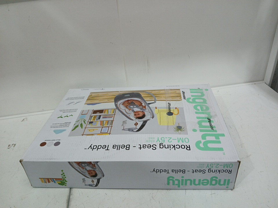 INGENUITY BOUTIQUE COLLECTION ROCKING SEAT Bella Teddy FOR BABY - 0 Months to 2.5 Years - WHITE/GREY (MODEL: 10986-EES) image 3