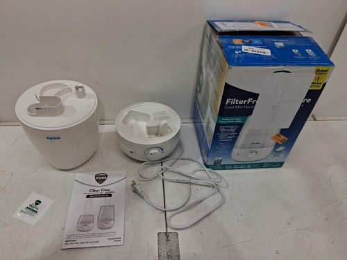 Vicks ultrasonic filter free cool mist humidifier - 3.8L tank, approx 400sq.ft coverage - white - (model: vul545cv1) image 2
