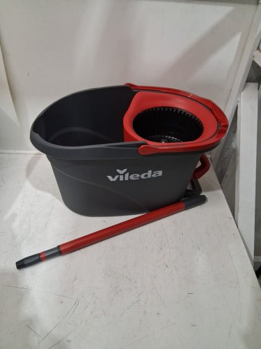 Vileda EasyWring Spin Mop Bucket Floor Cleaning System with Power Mop Head & extendable handle - red/grey (model: 172880/10683010609981/183310) image 2
