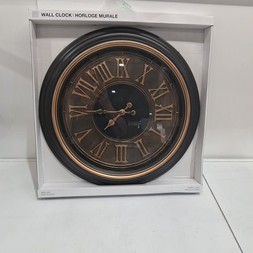 Kiera Grace Wall Clock with Raised Roman Numerals - 23" - Black/Copper/Gold (Model: HO87494-8) image 3
