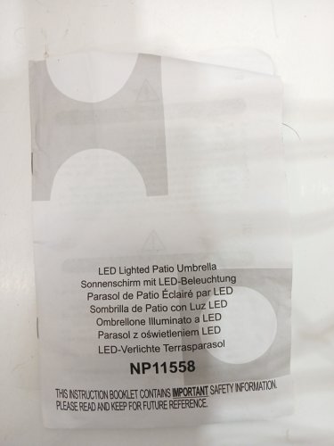 COSTWAY Patio Solar Umbrella WITH LIGHTS - 10FT - Beige (MODEL: NP11558) image 6