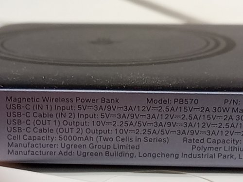 UGREEN Ultra-Slim Qi2 15W Magnetic Portable Wireless Power Bank - 10000mAh - Black - (Model: PB570) image 4