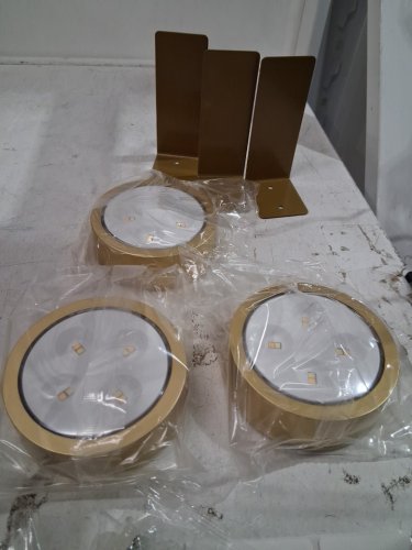 3PK kandieyar Rechargeable Picture Lights for Wall - 3.15" - GOLD (MODEL: pl-03) image 3