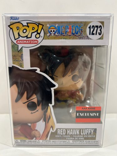 Funko pop! **aaa anime exclusive** Animation: one piece - red hawk luffy vinyl figure (#1283) **plastic protector cover** image 3