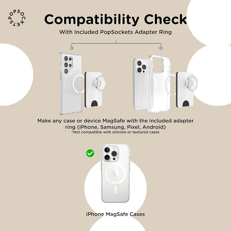 popsocket magnetic phone wallet+ for magsafe with magnetic adapter - black image 2
