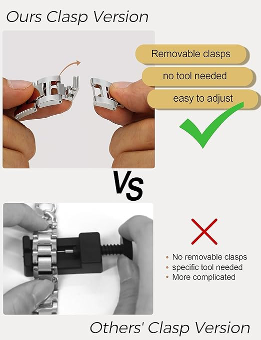 3 JR.DM single chain metal watch band adjustable - 38mm - SILVER image 2