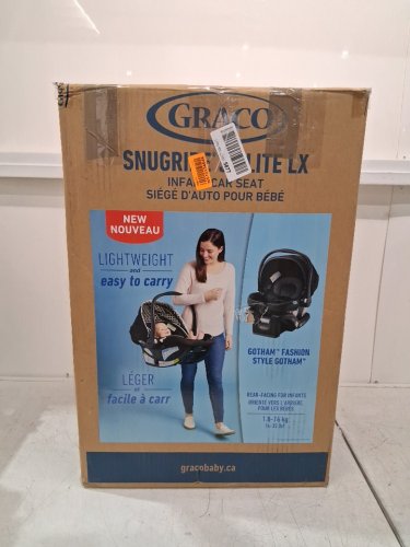 GRACO SNUGRIDE 35 LITE LX INFANT CAR SEAT - GOTHAM FASHION BLACK/GREY (MODEL: 2143034) image 2