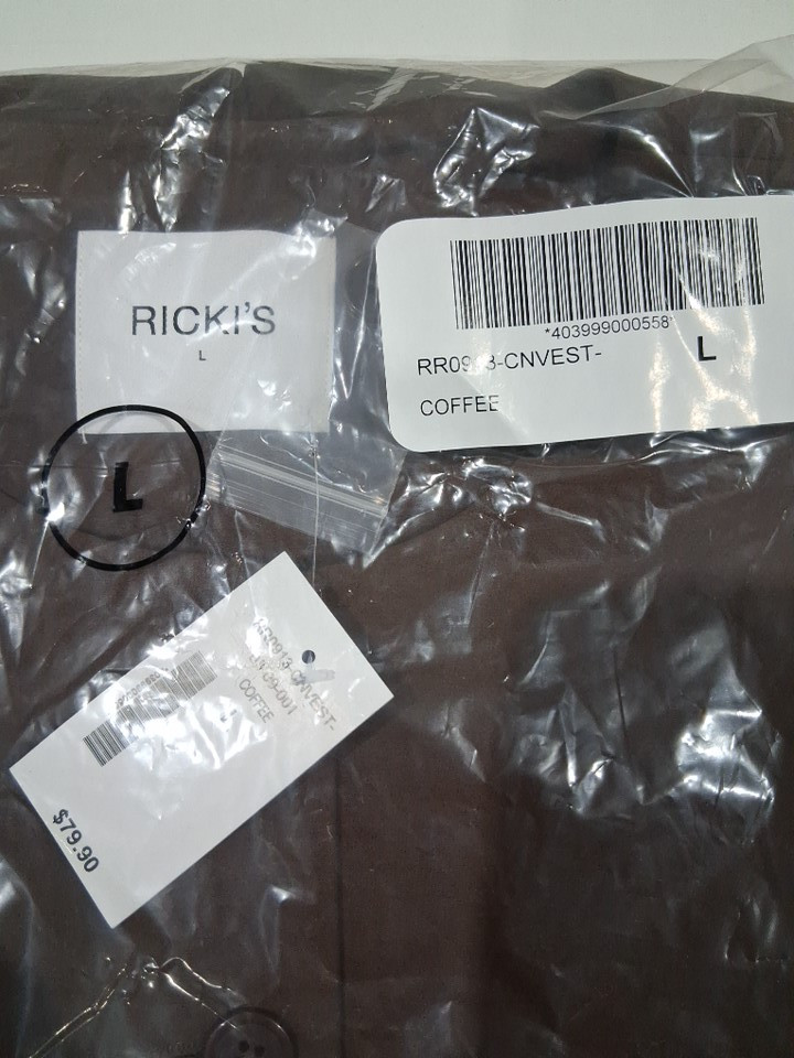 WOMEN'S RICKI'S CREW NECK BUTTON-UP DRESS VEST - LARGE - COFFEE image 3