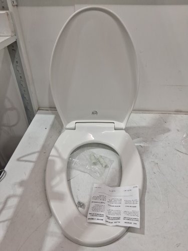 BEMIS LIFT-OFF ELONGATED ENAMELED WOOD TOILET SEAT  - COTTON WHITE (MODEL: 1500EC 000) image 3