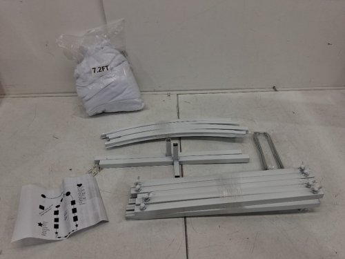 Metal Arch Backdrop Stand and Cover Set for Weddings Birthdays & Parties - 7.3FT x 4FT - White image 2
