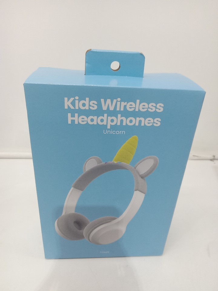 Kid's Gems Wireless Headphones with soft fleece coverings - 6hr battery life - 85dB - aux cord included - Unicorn image 2