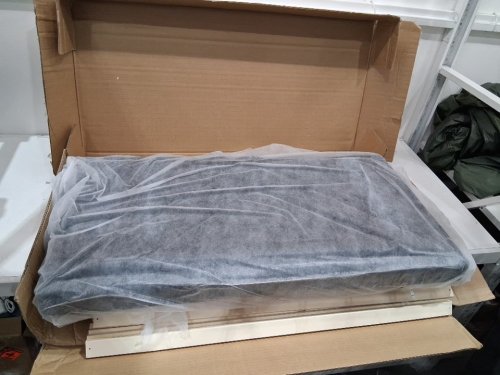 costway upholstered platform bed frame with tufted headboard - twin - grey (model: hu10907gr-t) image 3