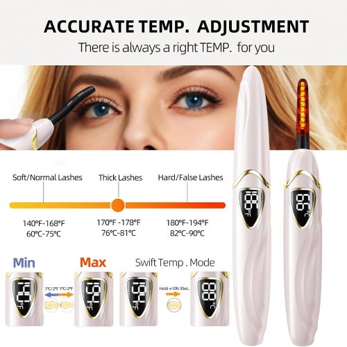 ZAPAL Rechargeable Heated Lash Curler - Pink/Gold (Model: S600) image 2